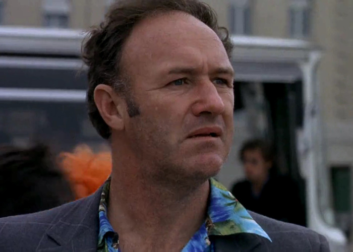 Gene Hackman in a colorful shirt outdoors. Gene Hackman in a colorful shirt outdoors.