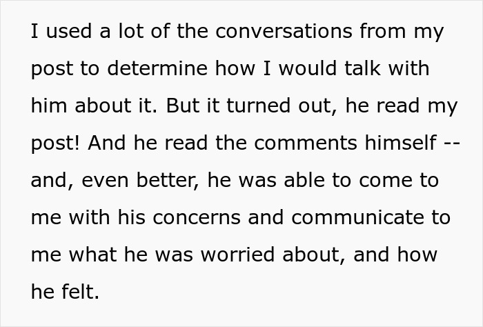 Text about using conversations to discuss relationship concerns, including how a guy read a post and shared his feelings. Text about using conversations to discuss relationship concerns, including how a guy read a post and shared his feelings.