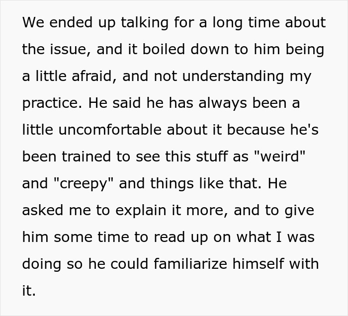 Text discussing discomfort and unfamiliarity with religious practice, highlighting the need for understanding. Text discussing discomfort and unfamiliarity with religious practice, highlighting the need for understanding.