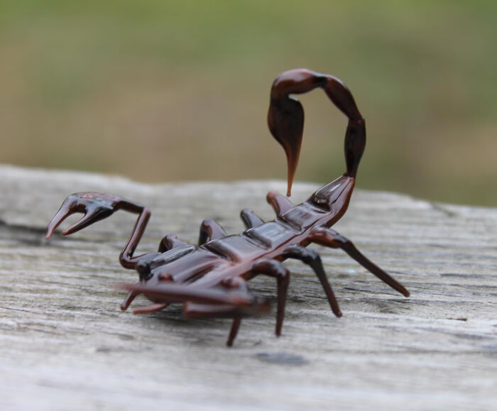 I Made Glass Scorpion Figurines That Can Be Used As Aquarium Or Terrarium Decor (6 Pics)