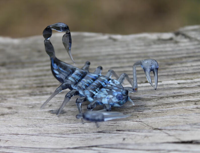 I Made Glass Scorpion Figurines That Can Be Used As Aquarium Or Terrarium Decor (6 Pics)