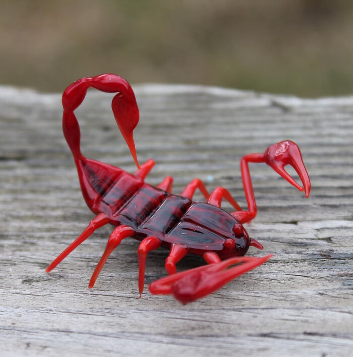 I Made Glass Scorpion Figurines That Can Be Used As Aquarium Or Terrarium Decor (6 Pics)