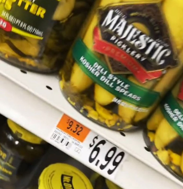 Grocery prices in the US: jar of pickles priced at $9.32, prompting debate on whether America is great yet. Grocery prices in the US: jar of pickles priced at $9.32, prompting debate on whether America is great yet.