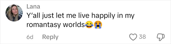 Comment about romfantasy worlds with emojis, related to books that influence judgment. Comment about romfantasy worlds with emojis, related to books that influence judgment.