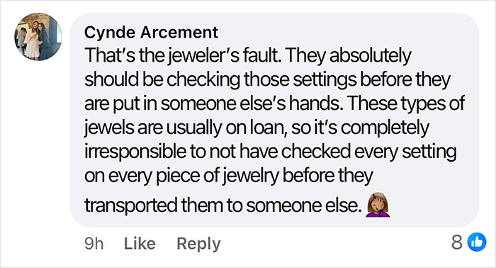 Comment discussing jewelers' responsibility in diamond settings, referencing Kim Kardashian and publicity claims. Comment discussing jewelers' responsibility in diamond settings, referencing Kim Kardashian and publicity claims.