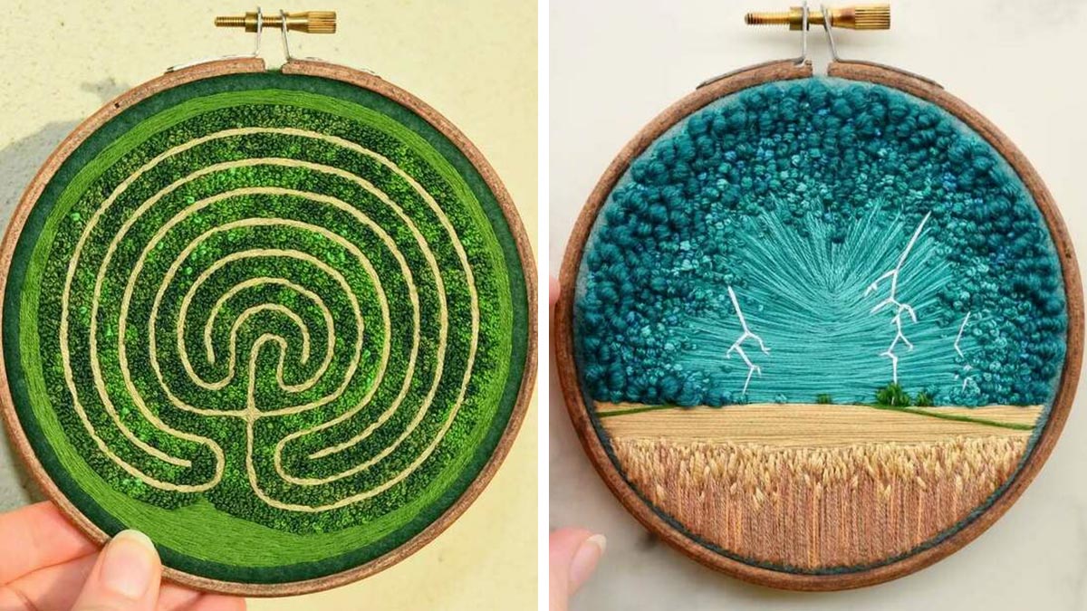 This Artist Embroiders Unbelievably Detailed Aerial Views Of Landscapes (47 Pics)