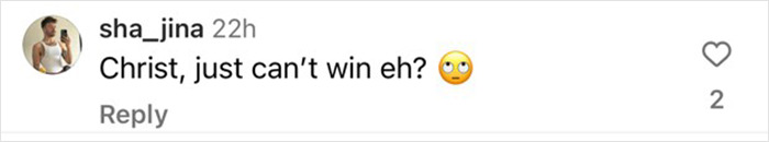 Instagram comment reacting to obesity discussions with eye-roll emoji. Instagram comment reacting to obesity discussions with eye-roll emoji.