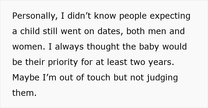 Text excerpt about dating while expecting a child and prioritizing parenting. Text excerpt about dating while expecting a child and prioritizing parenting.