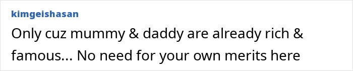 Social media comment discussing privilege in the context of Paris Fashion Week debut. Social media comment discussing privilege in the context of Paris Fashion Week debut.