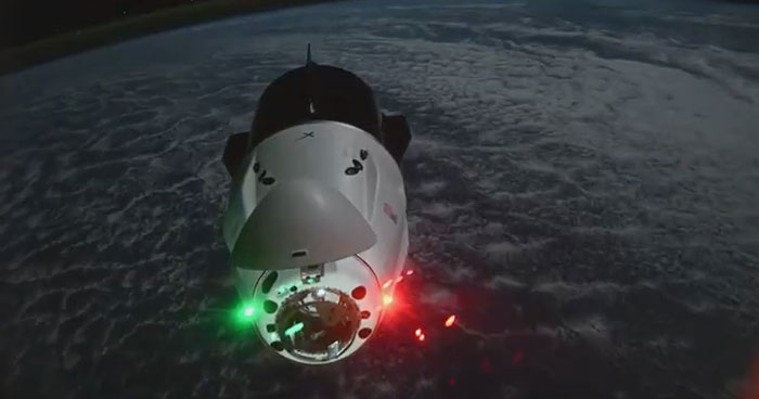 SpaceX crew capsule approaching the ISS over Earth, set to return stranded NASA astronauts home safely. SpaceX crew capsule approaching the ISS over Earth, set to return stranded NASA astronauts home safely.