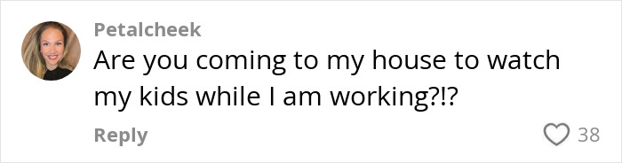 Comment questioning expert's view on young kids in daycare, with user Petalcheek highlighting childcare needs. Comment questioning expert's view on young kids in daycare, with user Petalcheek highlighting childcare needs.