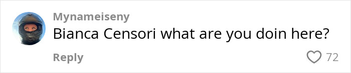 Comment questioning presence with 72 likes, referencing a public figure in a trendy context. Comment questioning presence with 72 likes, referencing a public figure in a trendy context.