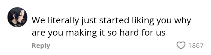 Comment about Benny Blanco's shower habit with 1867 likes, expressing fan frustration. Comment about Benny Blanco's shower habit with 1867 likes, expressing fan frustration.