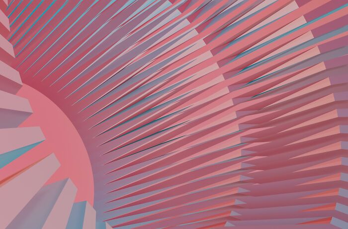 Abstract optical illusion with pink and blue geometric patterns creating a mind-bending effect. Abstract optical illusion with pink and blue geometric patterns creating a mind-bending effect.