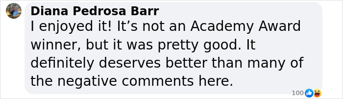 Comment discussing 'Snow White' film amid negative feedback. Comment discussing 'Snow White' film amid negative feedback.