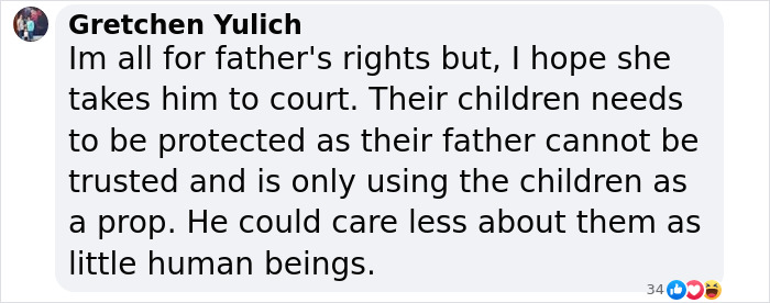 Comment criticizing Elon Musk's parenting amid privacy concerns. Comment criticizing Elon Musk's parenting amid privacy concerns.