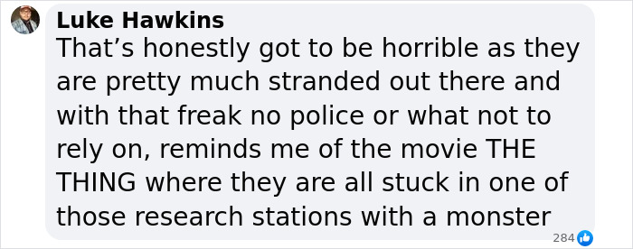 Screenshot of a Facebook comment discussing scientists trapped in Antarctica. Screenshot of a Facebook comment discussing scientists trapped in Antarctica.