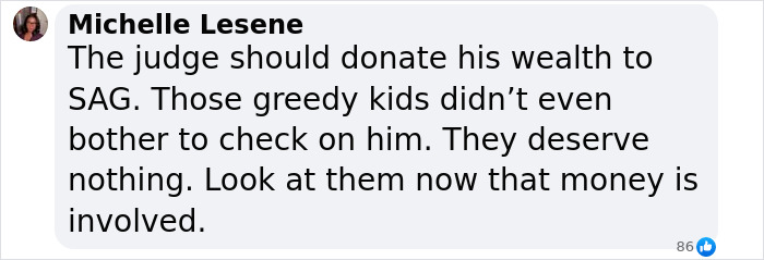 Comment discussing wealth left by Gene Hackman to wife, not kids. Comment discussing wealth left by Gene Hackman to wife, not kids.