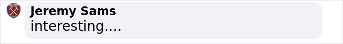 "Chat screenshot with message from Jeremy Sams saying 'interesting....' related to autopsy report. "Chat screenshot with message from Jeremy Sams saying 'interesting....' related to autopsy report.