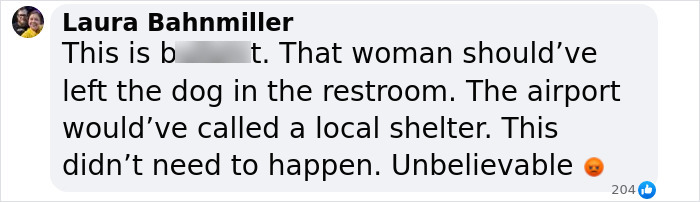Comment criticizing a woman for ending her dog's life after airline denied boarding. Comment criticizing a woman for ending her dog's life after airline denied boarding.