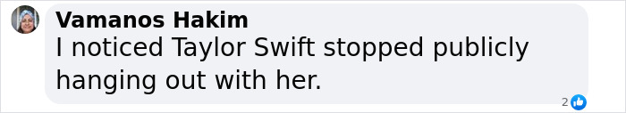 Text message about Taylor Swift distancing herself from someone. Text message about Taylor Swift distancing herself from someone.