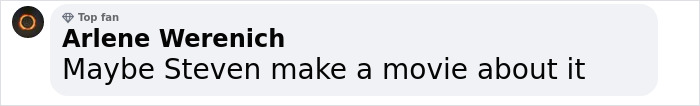 Arlene Werenich comments, suggesting Steven Spielberg make a movie about Tracy Morgan's viral incident. Arlene Werenich comments, suggesting Steven Spielberg make a movie about Tracy Morgan's viral incident.