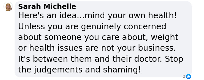 Comment addressing Ozempic side effects and personal health in Hollywood's beauty standards debate. Comment addressing Ozempic side effects and personal health in Hollywood's beauty standards debate.