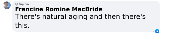 Comment by Francine Romine MacBride expressing concern over Scrubs star's look. Comment by Francine Romine MacBride expressing concern over Scrubs star's look.