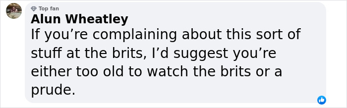 Social media comment on complaints regarding Sabrina Carpenter's show and Charli XCX's dress at the Brits. Social media comment on complaints regarding Sabrina Carpenter's show and Charli XCX's dress at the Brits.