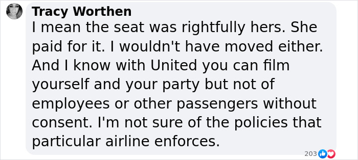 Text screenshot discussing viral flyer related to seat refusal consequences. Text screenshot discussing viral flyer related to seat refusal consequences.