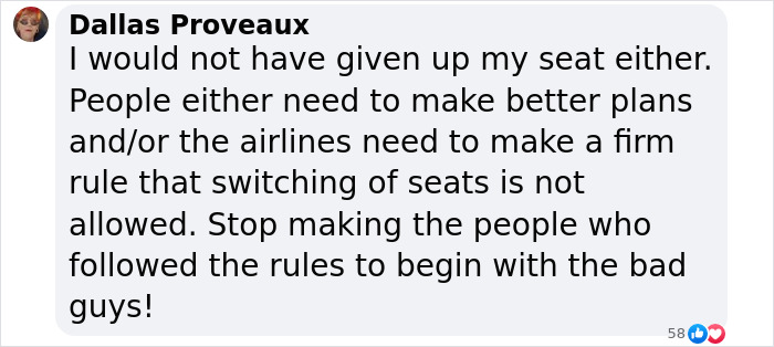 Comment supporting viral flyer who refused to give up her seat, discussing consequences and airline policies. Comment supporting viral flyer who refused to give up her seat, discussing consequences and airline policies.