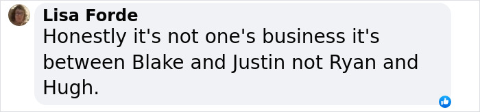 Comment about Hugh Jackman in Blake Lively legal drama, suggesting others stay out of it. Comment about Hugh Jackman in Blake Lively legal drama, suggesting others stay out of it.