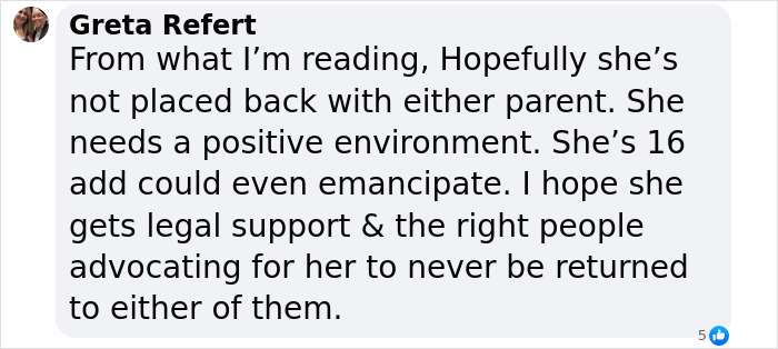 Comment discussing the situation of a missing runaway girl found after a year, emphasizing legal support and environment. Comment discussing the situation of a missing runaway girl found after a year, emphasizing legal support and environment.