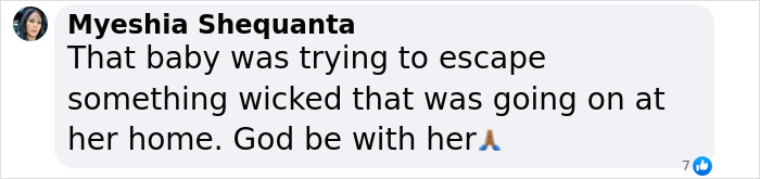 Comment about a runaway girl missing after a fight, expressing hope for her well-being. Comment about a runaway girl missing after a fight, expressing hope for her well-being.