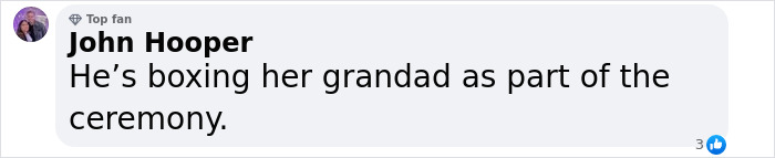 Comment humorously referencing a boxing ceremony. Comment humorously referencing a boxing ceremony.