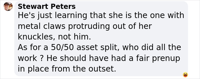 Comment on Hugh Jackman and Deborra-Lee Furness’ divorce, discussing asset split and prenup importance. Comment on Hugh Jackman and Deborra-Lee Furness’ divorce, discussing asset split and prenup importance.