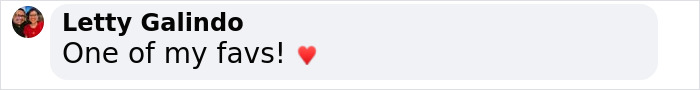 Comment by Letty Galindo with a red heart emoji, expressing nostalgia for a favorite. Comment by Letty Galindo with a red heart emoji, expressing nostalgia for a favorite.