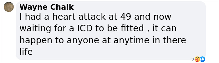Comment about heart attack symptoms experienced by a 46-year-old woman, emphasizing awareness of subtle signs. Comment about heart attack symptoms experienced by a 46-year-old woman, emphasizing awareness of subtle signs.