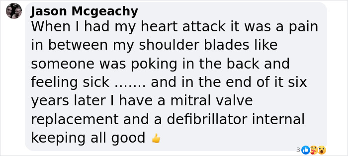 Text from Jason about signs of a heart attack and his experience with valve replacement and a defibrillator. Text from Jason about signs of a heart attack and his experience with valve replacement and a defibrillator.