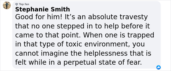 Stephanie Smith comments on the travesty of a stepson imprisoned in a toxic environment, expressing support for his escape. Stephanie Smith comments on the travesty of a stepson imprisoned in a toxic environment, expressing support for his escape.