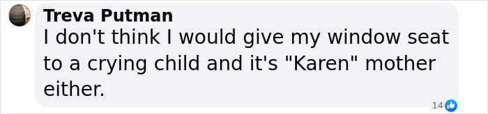 Comment about refusing to give up airplane seat for a child and mother in viral flyer incident. Comment about refusing to give up airplane seat for a child and mother in viral flyer incident.