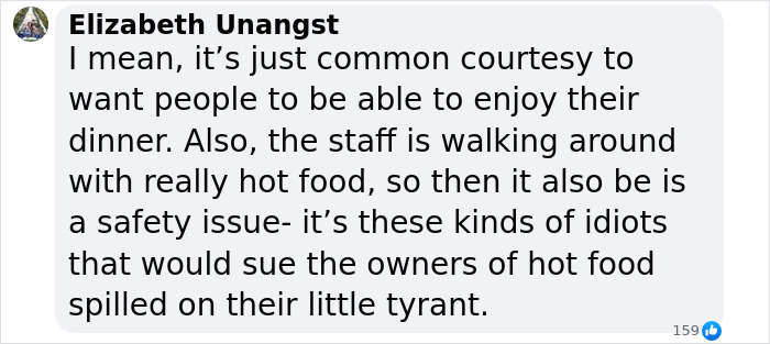 Text from a pizza place expressing frustration about unruly kids affecting dining experiences. Text from a pizza place expressing frustration about unruly kids affecting dining experiences.