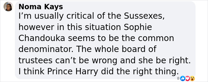 Comment discussing Prince Harry's decision regarding a charity amid controversy. Comment discussing Prince Harry's decision regarding a charity amid controversy.