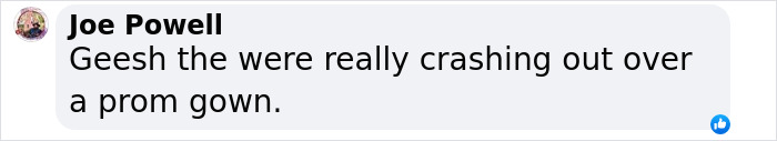 User comment discussing a chaotic incident over a prom dress. User comment discussing a chaotic incident over a prom dress.