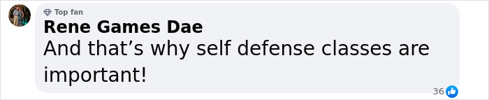 Comment about prom dress heist emphasizing the importance of self-defense classes. Comment about prom dress heist emphasizing the importance of self-defense classes.