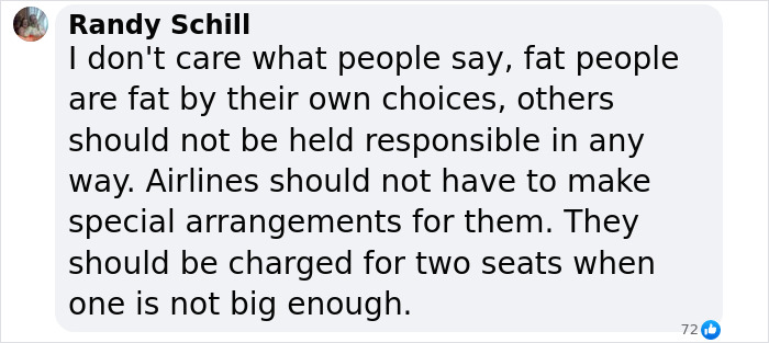 Text screenshot about plus-size passengers and airline seat policies. Text screenshot about plus-size passengers and airline seat policies.