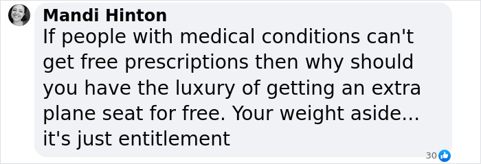 Plus-size woman addresses troll demanding extra payment for flights. Plus-size woman addresses troll demanding extra payment for flights.