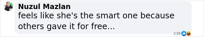 Comment reading "feels like she's the smart one because others gave it for free" discussing woman selling virginity. Comment reading "feels like she's the smart one because others gave it for free" discussing woman selling virginity.