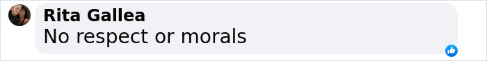 Comment by Rita Gallea saying, "No respect or morals," in response to Bianca Censori's blonde photo shoot. Comment by Rita Gallea saying, "No respect or morals," in response to Bianca Censori's blonde photo shoot.