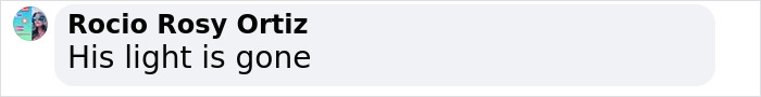 "Comment from Rocio Rosy Ortiz saying, 'His light is gone,' related to Justin Bieber's assistant departure. "Comment from Rocio Rosy Ortiz saying, 'His light is gone,' related to Justin Bieber's assistant departure.
